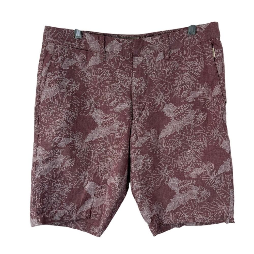 7 Diamonds Performance Shorts Floral Tropical Shorts Purple/Pink Size 32 10 Inch